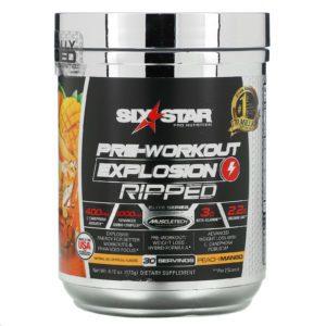 Six Star, Pre-Workout Explosion, Ripped, Peach Mango, 6.10 oz (173 g)
