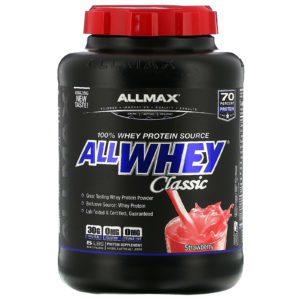 ALLMAX Nutrition, AllWhey clásico, 100 % proteína de suero de leche, Fresa, 2,27 kg (5 lb)