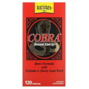 Natural Balance, Cobra para la energía sexual con yohimbe y hierba de cabra en celo, 120 cápsulas vegetales
