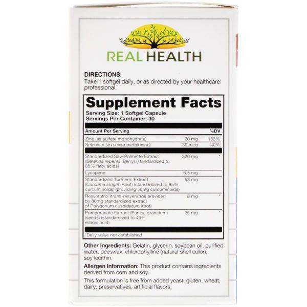 Real Health, Prostate Complete with Saw Palmetto, 30 Softgels - Imagen 2