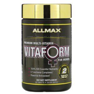 ALLMAX Nutrition, Vitaform, Complejo multivitamínico prémium para mujeres, 60 comprimidos