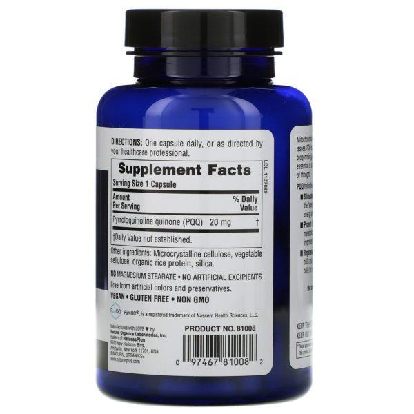 Nature's Plus, BrainCeutix, PQQ, 60 Cápsulas - Imagen 2