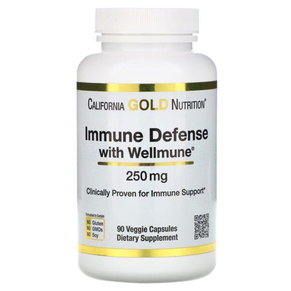 California Gold Nutrition, Protección inmunitaria con Wellmune, Beta-glucano, 250 mg, 90 cápsulas vegetales