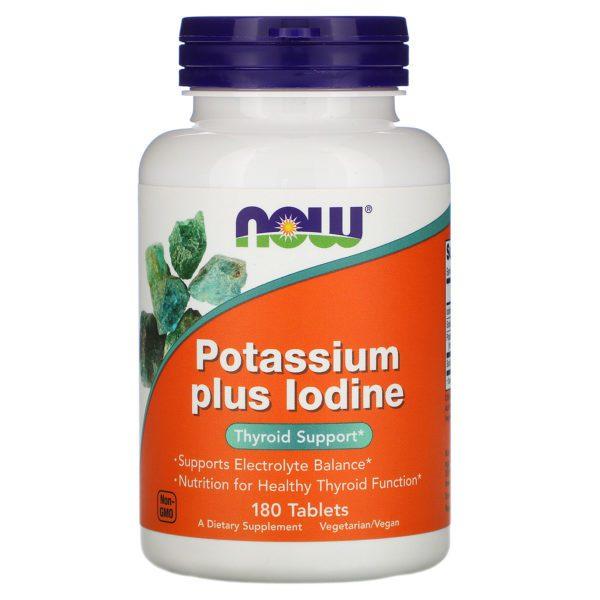 Now Foods, Potasio y yodo, 180 comprimidos