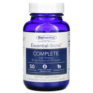 Allergy Research Group, Essential-Biotic, Complete, 50 Billion CFU's, 60 Delayed-Release Vegetarian Capsules