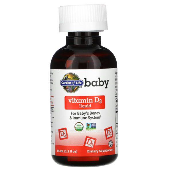 Garden of Life, Baby Vitamin D3 Liquid,  1.9 fl oz ( 56 ml) - Imagen 3