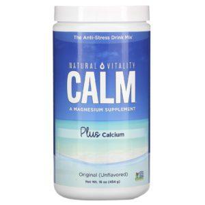 Natural Vitality, CALM con calcio, Mezcla para preparar bebidas antiestrés, Original (sin sabor), 454 g (16 oz)