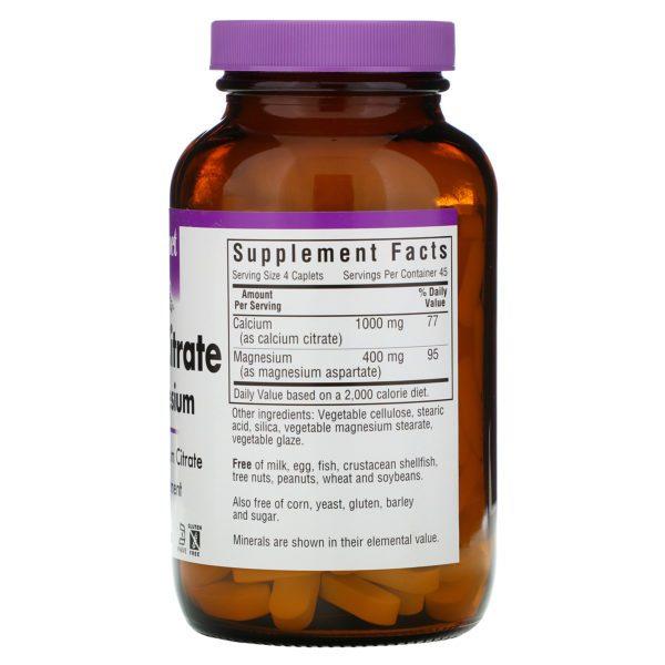 Bluebonnet Nutrition, Calcium Citrate Plus Magnesium, 180 Caplets - Imagen 2