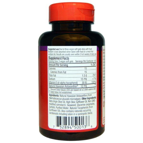 Nutrex Hawaii, BioAstin, 4 mg, 120 cápsulas blandas veganas - Imagen 2