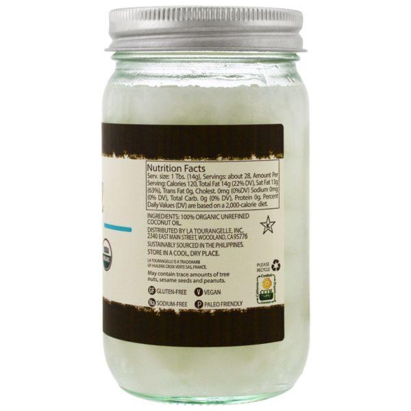 La Tourangelle, Virgin & Unrefined, Organic Coconut Oil, 14 fl oz (414 ml) - Imagen 2