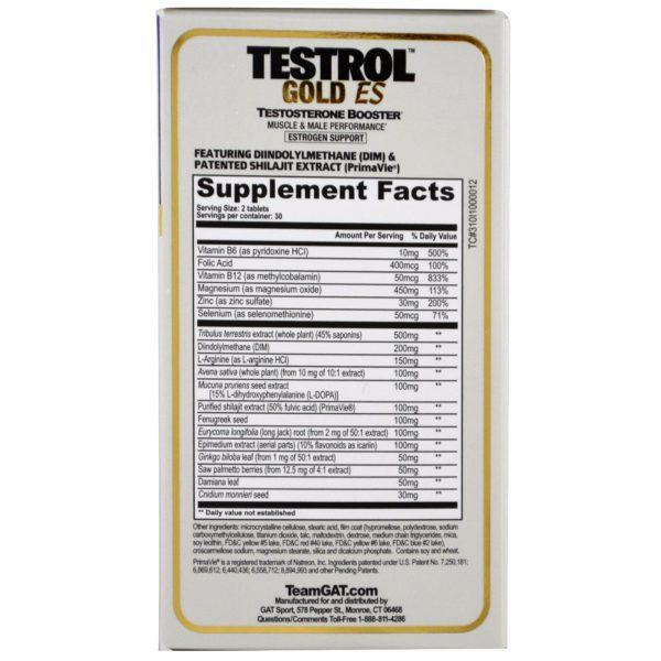 GAT, Testrol Oro ES, Potenciador de testosterona, 60 comprimidos - Imagen 2