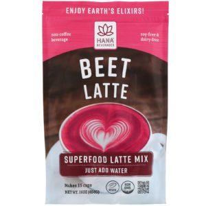 Hana Beverages, Latte con remolacha, bebida a base de superalimentos sin café, 454 g (16 oz)