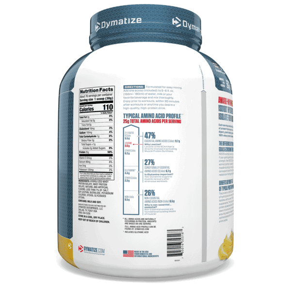 Dymatize Nutrition, ISO 100 hidrolizada, 100% de proteína de suero aislada, Banana suave, 5 libras (2,27 kg) - Imagen 2