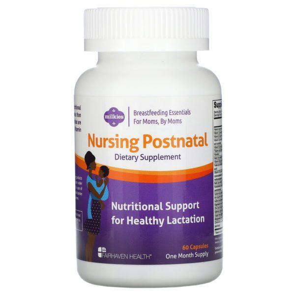 Fairhaven Health, Suplemento multivitamínico para la lactancia posnatal, 60 cápsulas