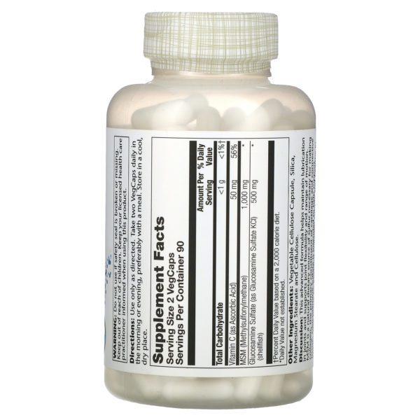 Solaray, MSM & Glucosamine , 180 VegCaps - Imagen 2