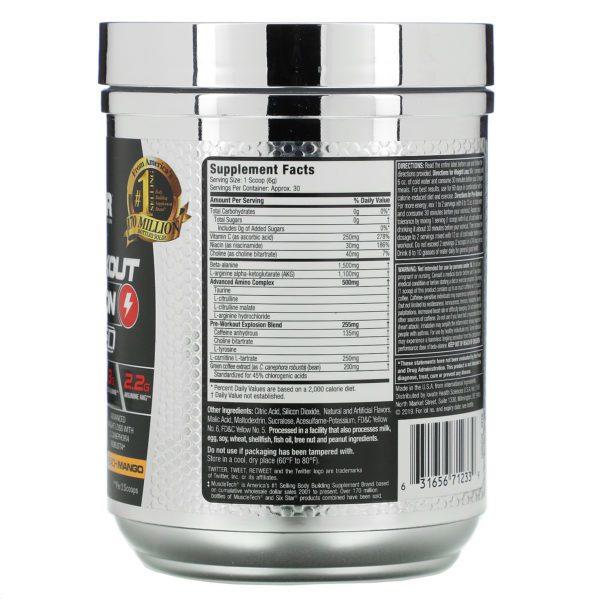 Six Star, Pre-Workout Explosion, Ripped, Peach Mango, 6.10 oz (173 g) - Imagen 2