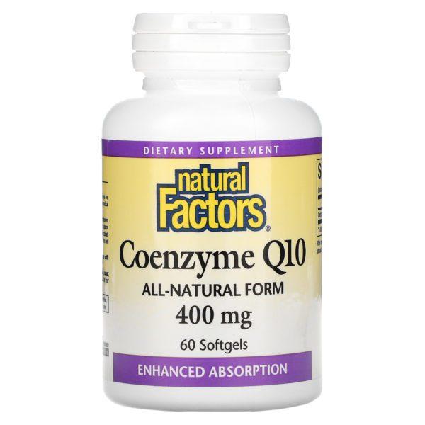 Natural Factors, Coenzima Q10, 400 mg, 60 cápsulas blandas