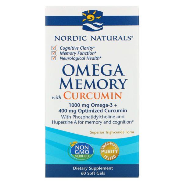 Nordic Naturals, Omega Memory with Curcumin, 1,000 mg, 60 Soft Gels