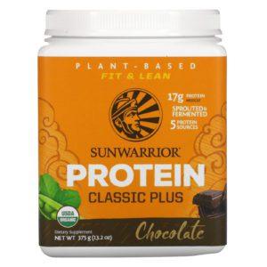Sunwarrior, Proteína Classic Plus, a base de plantas orgánicas, chocolate, 13.2 oz (375 g)