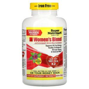 Super Nutrition, Mezcla para mujeres, sin hierro, 180 tabletas