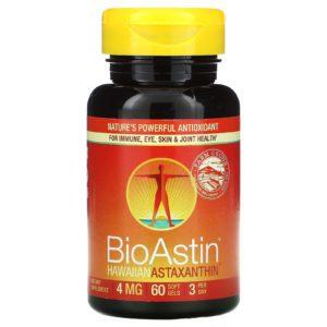 Nutrex Hawaii, BioAstin, astaxantina hawaiana, 4 mg, 60 cápsulas de gel