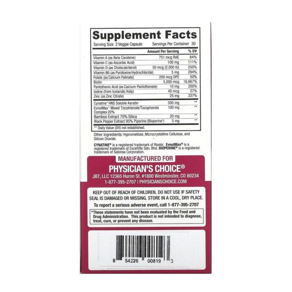 Physician's Choice, Total Hair, 60 Vegetarian Capsules - Imagen 2