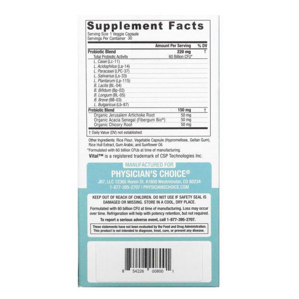 Physician's Choice, 60 Billion Probiotic, 30 Vegetarian Capsules - Imagen 2