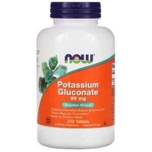 Now Foods, Gluconato de Potasio, 99 mg, 250 Tabletas