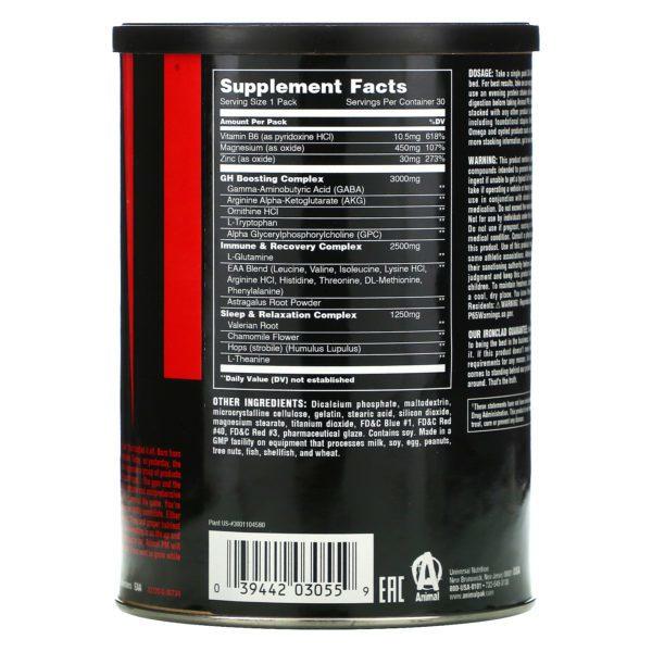 Universal Nutrition, Animal PM, Combinación para la recuperación anabólica nocturna, 30 paquetes - Imagen 2