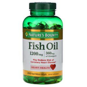 Nature's Bounty, Aceite de pescado, 1200 mg, 200 cápsulas blandas de liberación rápida