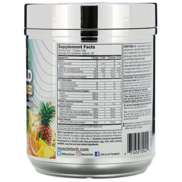Muscletech, Amino Build Next Gen Energized, Orange Mango Cooler, 10.09 oz (286 g) - Imagen 2