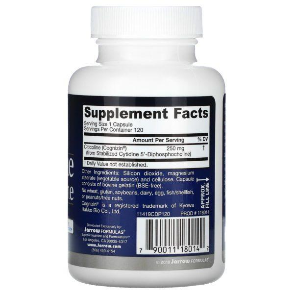 Jarrow Formulas, Citicolina, Colina CDP, 250 mg, 120 cápsulas - Imagen 2