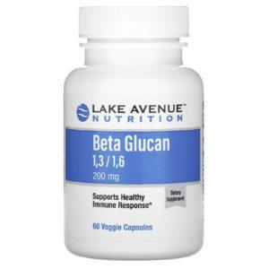 Lake Avenue Nutrition, Beta-1,3/1,6-glucano, 200 mg, 60 cápsulas vegetales