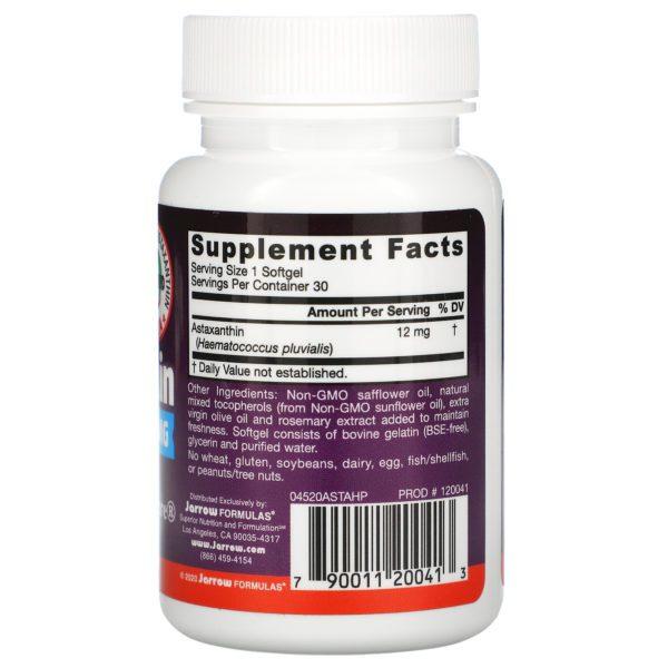 Jarrow Formulas, Astaxantina, 12 mg, 30 cápsulas blandas - Imagen 2