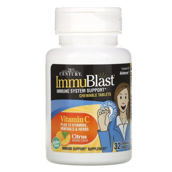 21st Century, ImmuBlast, cítricos, 32 tabletas masticables - Imagen 2