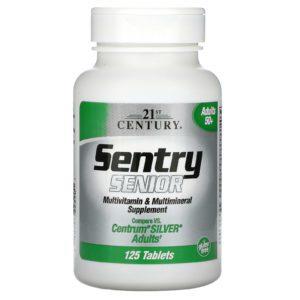 21st Century, Sentry Senior, Suplemento multivitamínico y multimineral, Adultos mayores de 50 años, 125 comprimidos