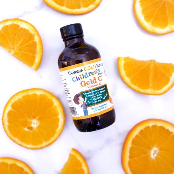 California Gold Nutrition, Gold C, Vitamina C líquida para niños, Verificada por la farmacopea de EE. UU. (USP), Sabor a naranja ácida, 118 ml (4 oz. líq.) - Imagen 4