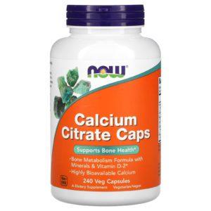 Now Foods, Cápsulas de citrato de calcio, 240 cápsulas vegetales
