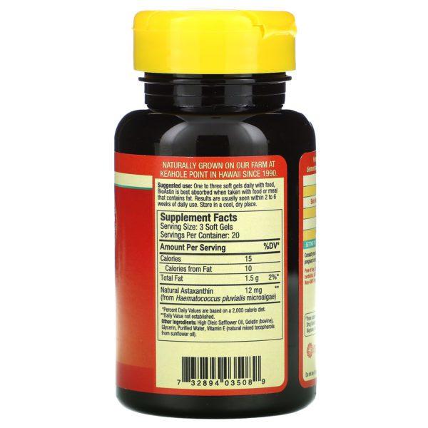 Nutrex Hawaii, BioAstin, astaxantina hawaiana, 4 mg, 60 cápsulas de gel - Imagen 2