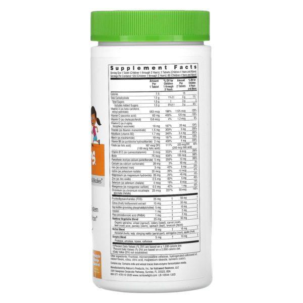 Rainbow Light, Nutri Stars, Multivitamin, Pineapple Orange Flavor, 120 Chewable Tablets - Imagen 2