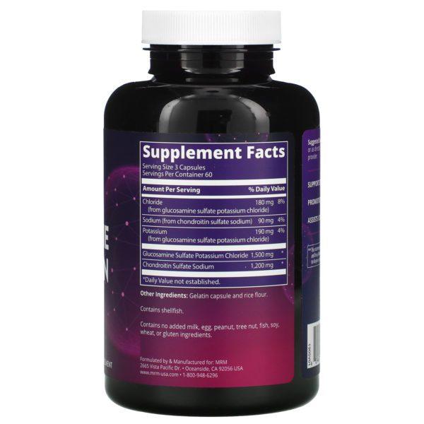 MRM, Glucosamina y condroitina, 180 cápsulas - Imagen 2