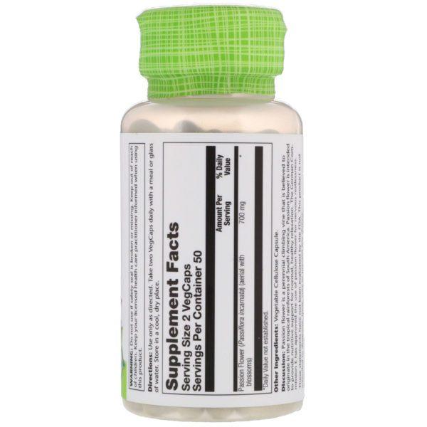 Solaray, Pasiflora, 350 mg, 100 cápsulas vegetales - Imagen 2