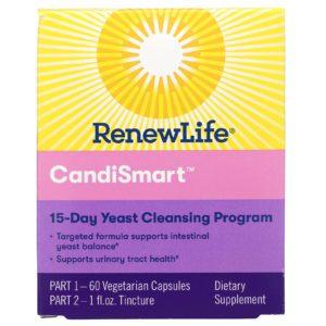 Renew Life, CandiSmart, Programa de limpieza con levadura de 15 días, Programa de 2 partes