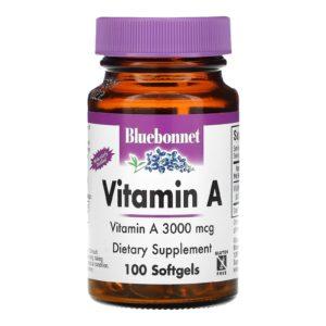 Bluebonnet Nutrition, Vitamin A, 10,000 IU, 100 Softgels
