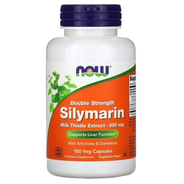 Now Foods, Silimarina, Extracto de cardo mariano, 300 mg, 100 cápsulas vegetales