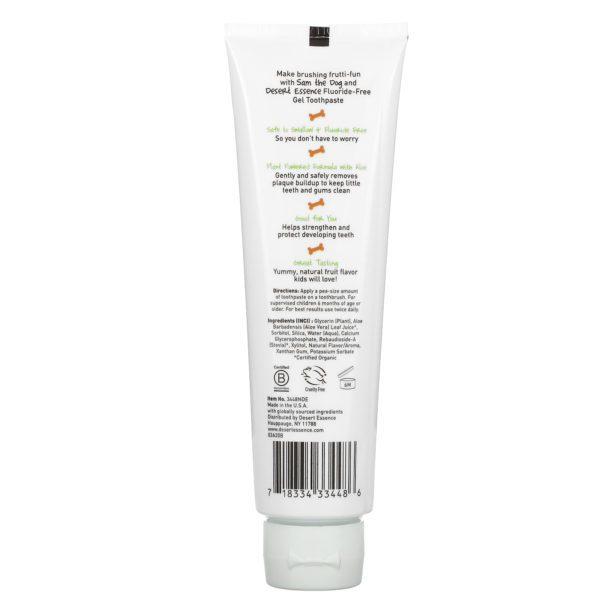 Desert Essence, Kids, Toothpaste Gel, Tutti Frutti, 4.7 oz (133 g) - Imagen 2