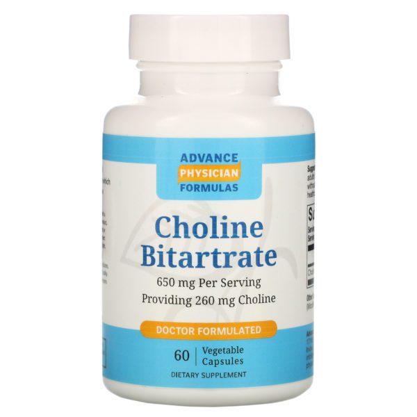 Advance Physician Formulas, Bitartrato de colina, 650 mg, 60 cápsulas