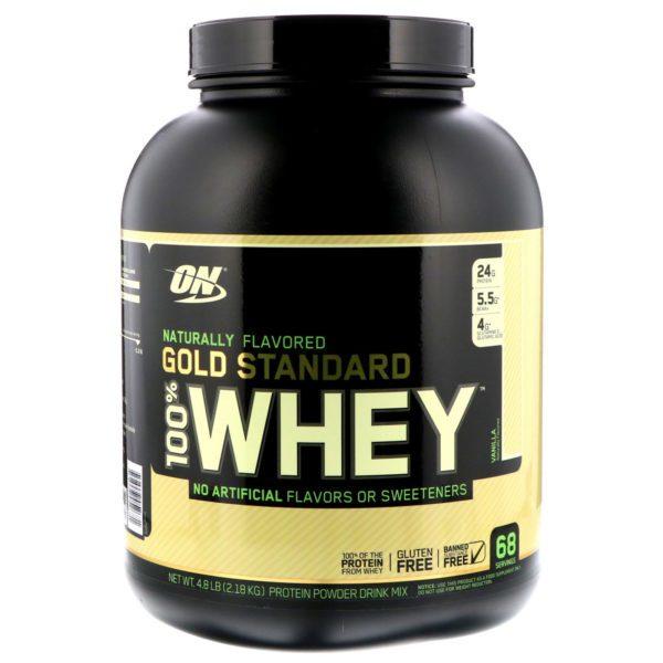 Optimum Nutrition, Gold Standard 100% Whey, Naturally Flavored, Vanilla, 4.8 lbs (2.18 kg)