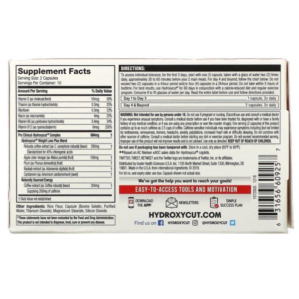 Hydroxycut, Pro Clinical Hydroxycut, Lose Weight, 20 Rapid-Release Capsules - Imagen 2