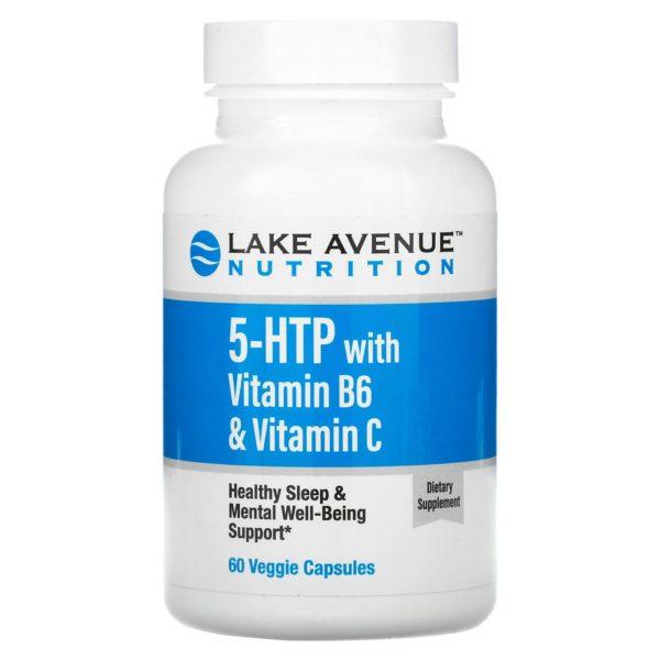 Lake Avenue Nutrition, 5-HTP con vitamina B6 y vitamina C, 60 cápsulas vegetales